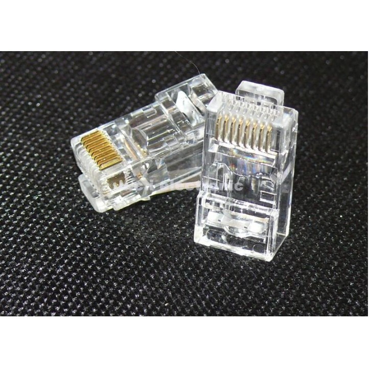 【UCI電子】(二B-1) 穿孔式Cat6網線水晶頭六類千兆通孔網路 RJ45接頭 8P8芯純銅鍍金 一盒100顆-細節圖3
