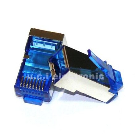 【UCI電子】(C-3-16) 千兆超六6類遮罩8P8C穿孔通孔式RJ45網線水晶頭 RJ45接頭 藍色 CAT6-細節圖2