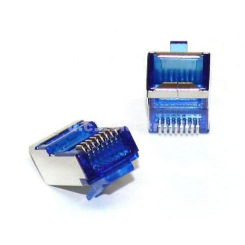 【UCI電子】(C-3-16) 千兆超六6類遮罩8P8C穿孔通孔式RJ45網線水晶頭 RJ45接頭 藍色 CAT6-細節圖3