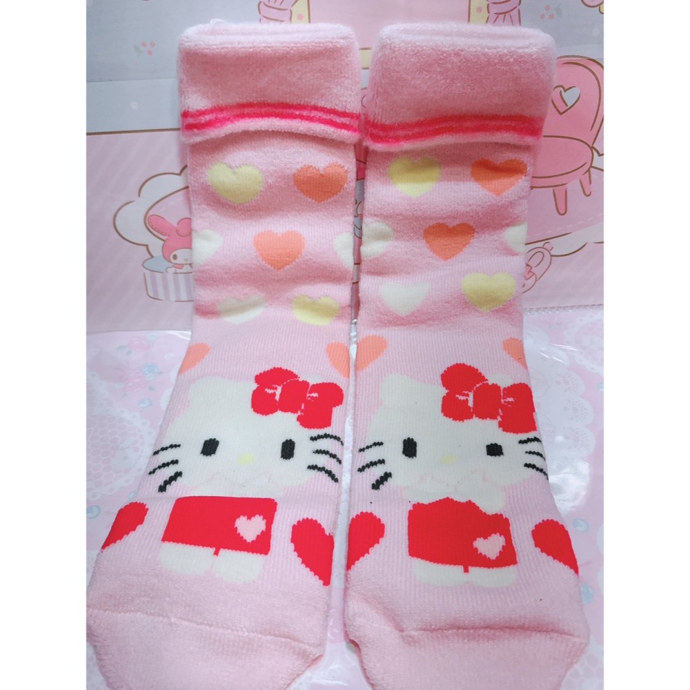 ♥小花花日本精品♥現貨 KITTY 美樂蒂 絨毛長襪 膝上襪 襪子 褲襪 保暖襪~8-細節圖2