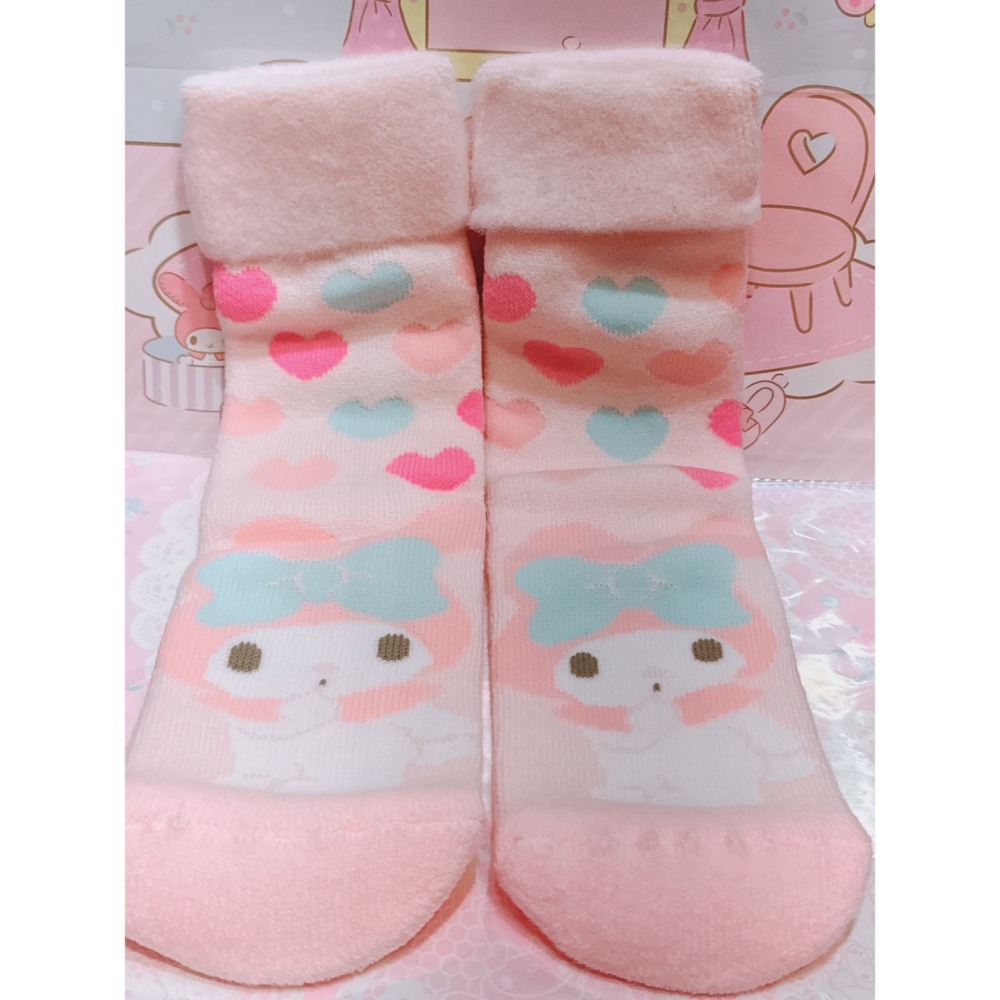 ♥小花花日本精品♥現貨 KITTY 美樂蒂 絨毛長襪 膝上襪 襪子 褲襪 保暖襪~8-細節圖3