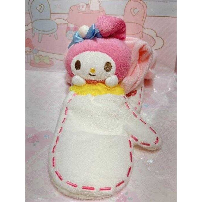 ♥小花花日本精品♥ 美樂蒂 小汽車 保暖圍巾 手套~8-細節圖2