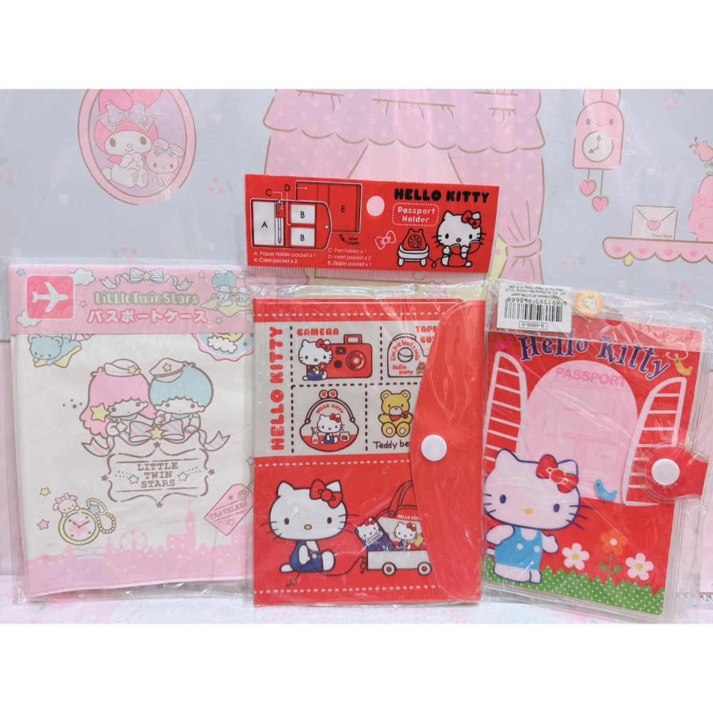 ♥小花花日本精品♥Hello Kitty 雙子星 護照套 卡夾套 存摺本套 ~ 8-細節圖3