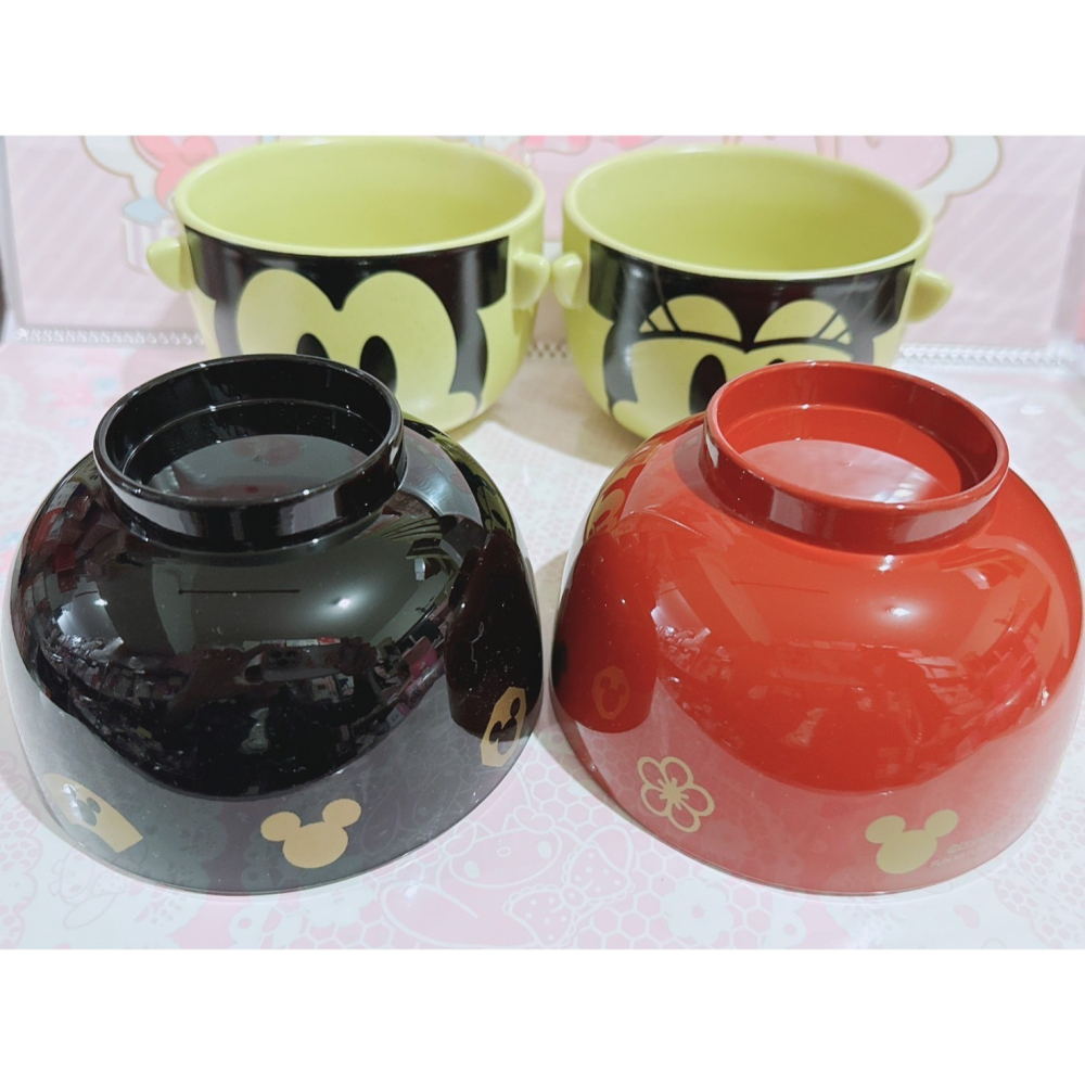 ♥小花花日本精品♥迪士尼 米奇 米妮 陶瓷碗蓋兩入組 飯碗 湯碗套組~8-細節圖3