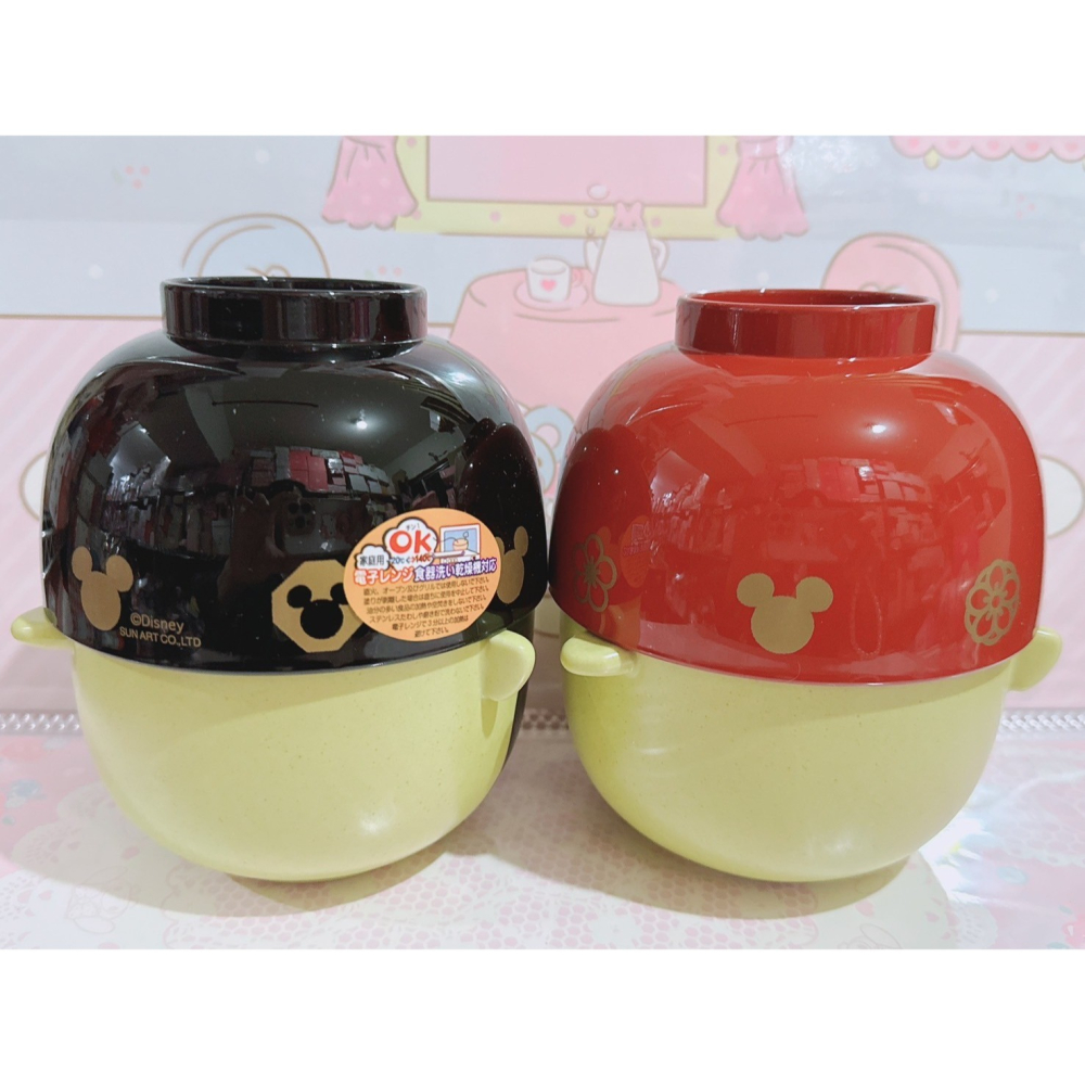 ♥小花花日本精品♥迪士尼 米奇 米妮 陶瓷碗蓋兩入組 飯碗 湯碗套組~8-細節圖4
