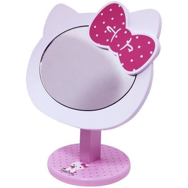 ♥小花花日本精品♥現貨 Hello Kitty 美樂蒂 史迪奇 化妝鏡 桌鏡 立鏡 木鏡 居家必備 多角度可調整~8-細節圖2