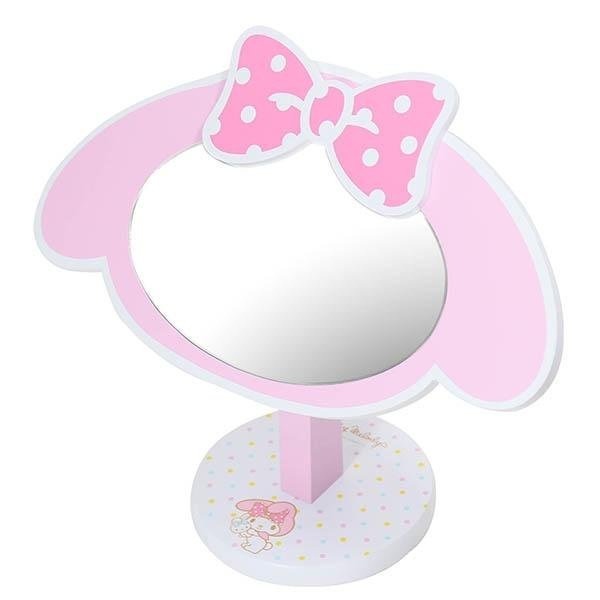 ♥小花花日本精品♥現貨 Hello Kitty 美樂蒂 史迪奇 化妝鏡 桌鏡 立鏡 木鏡 居家必備 多角度可調整~8-細節圖4