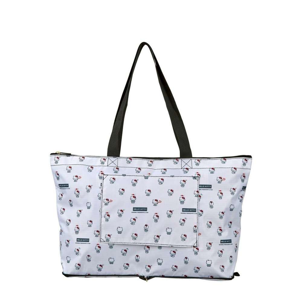 ♥小花花日本精品♥Hello Kitty 可折疊 收納旅行袋 行李袋 手提袋 購物袋~9-細節圖2