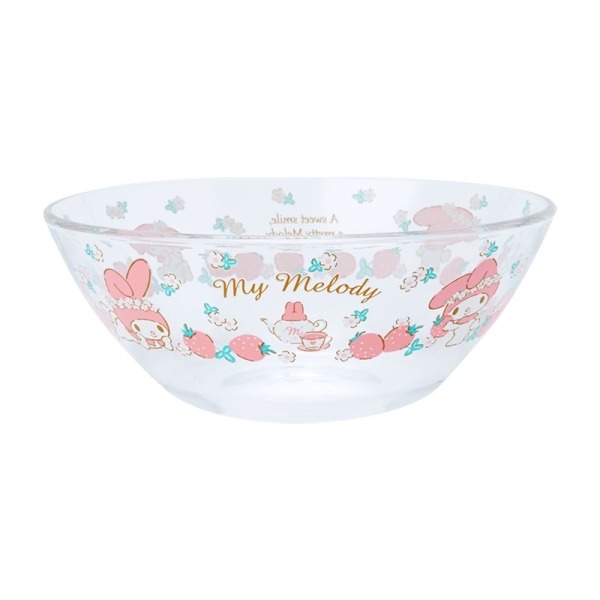 ♥小花花日本精品♥現貨 Hello Kitty美樂蒂 透明 耐熱食物保鮮盒 沙拉碗 點心碗 玻璃扣式水果盒 便當盒~8-細節圖5