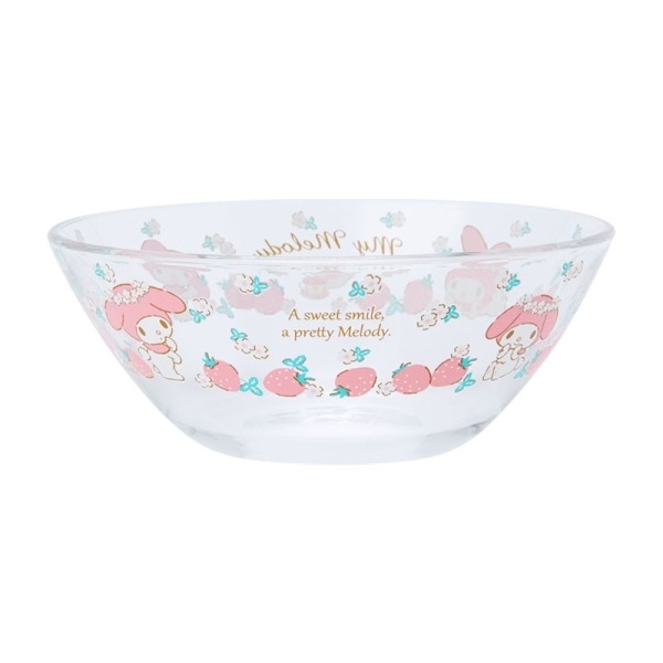 ♥小花花日本精品♥現貨 Hello Kitty美樂蒂 透明 耐熱食物保鮮盒 沙拉碗 點心碗 玻璃扣式水果盒 便當盒~8-細節圖6