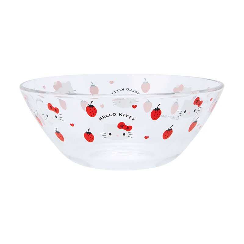 ♥小花花日本精品♥現貨 Hello Kitty美樂蒂 透明 耐熱食物保鮮盒 沙拉碗 點心碗 玻璃扣式水果盒 便當盒~8-細節圖9