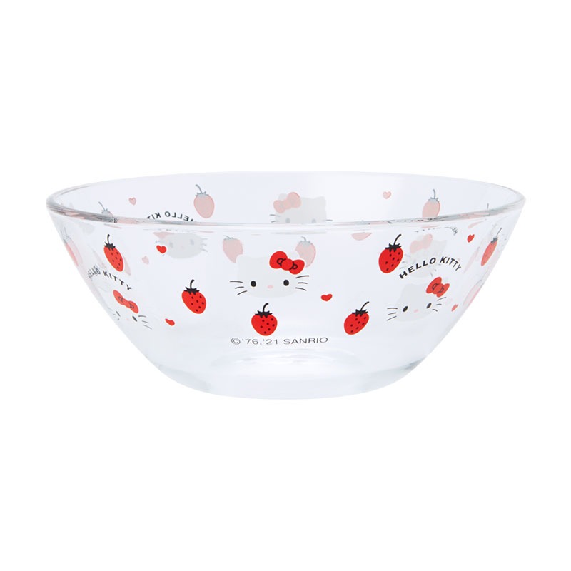♥小花花日本精品♥現貨 Hello Kitty美樂蒂 透明 耐熱食物保鮮盒 沙拉碗 點心碗 玻璃扣式水果盒 便當盒~8-細節圖10