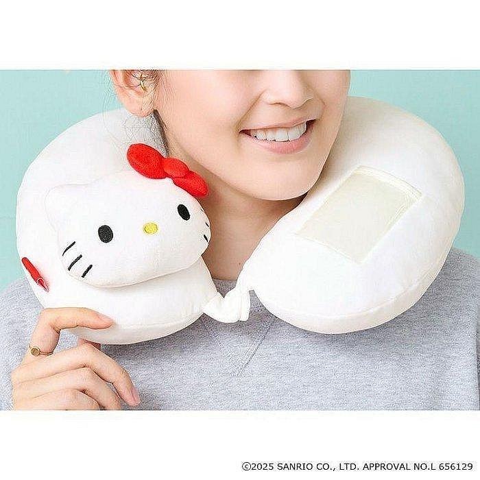 ♥小花花日本精品♥Hello Kitty U型頸枕 車用靠枕 機上枕 戶頸枕 旅遊必備~8-細節圖2