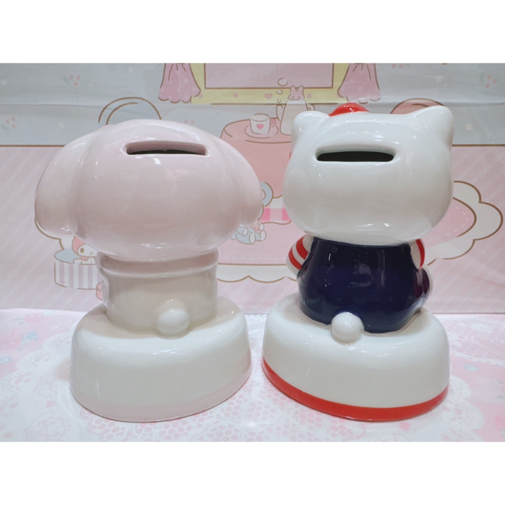 ♥小花花日本精品♥現貨 Hello Kitty 美樂蒂 造型陶瓷存錢筒 招財貓撲滿 擺飾~8-細節圖3