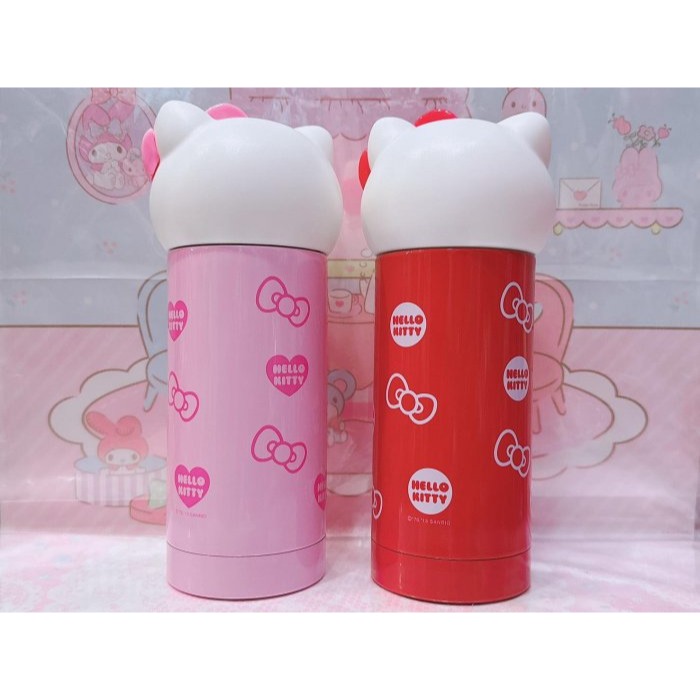 ♥小花花日本精品♥現貨 Hello Kitty 美樂蒂 不繡鋼保溫瓶 造型水瓶 水壺 360ml 紅/粉~8-細節圖2