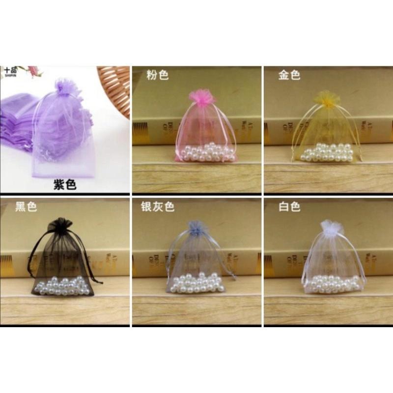 10入／50入 素色雪紗袋 紗袋 珍珠網紗 束口珍珠紗袋 喜糖包裝袋 束口袋 金莎包裝袋 禮品袋 素面10×12 7×9-細節圖2