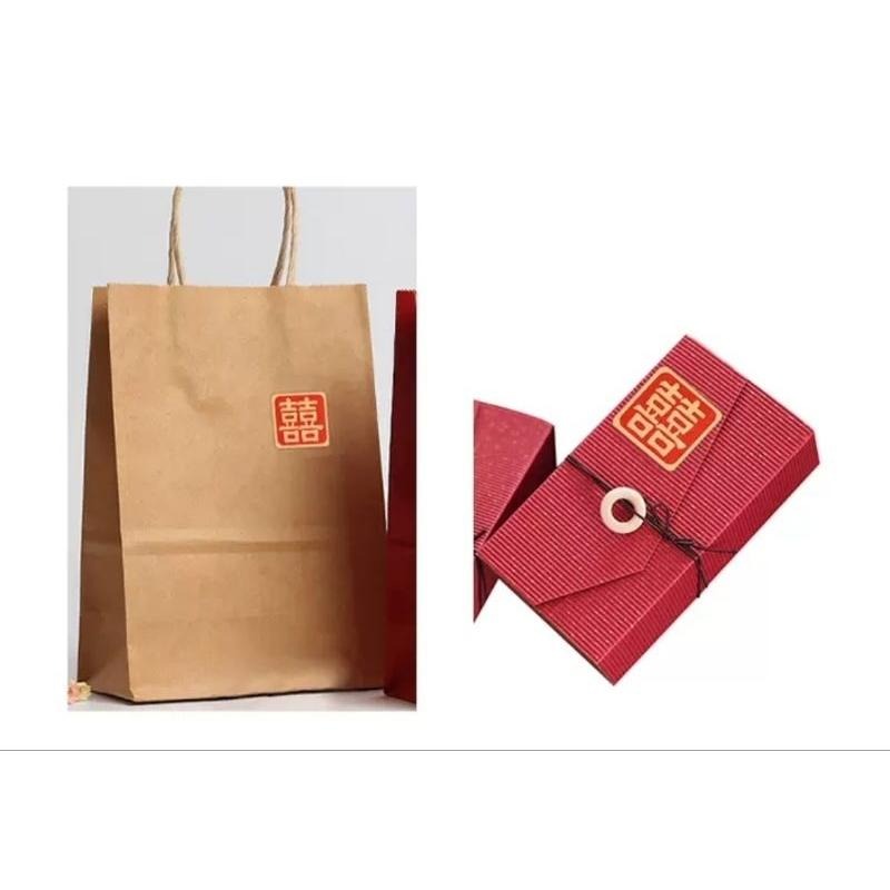 整張販售 喜字貼 封口貼 囍字貼紙 小圓貼 包裝貼紙 封口貼紙 牛皮紙囍貼紙-細節圖6