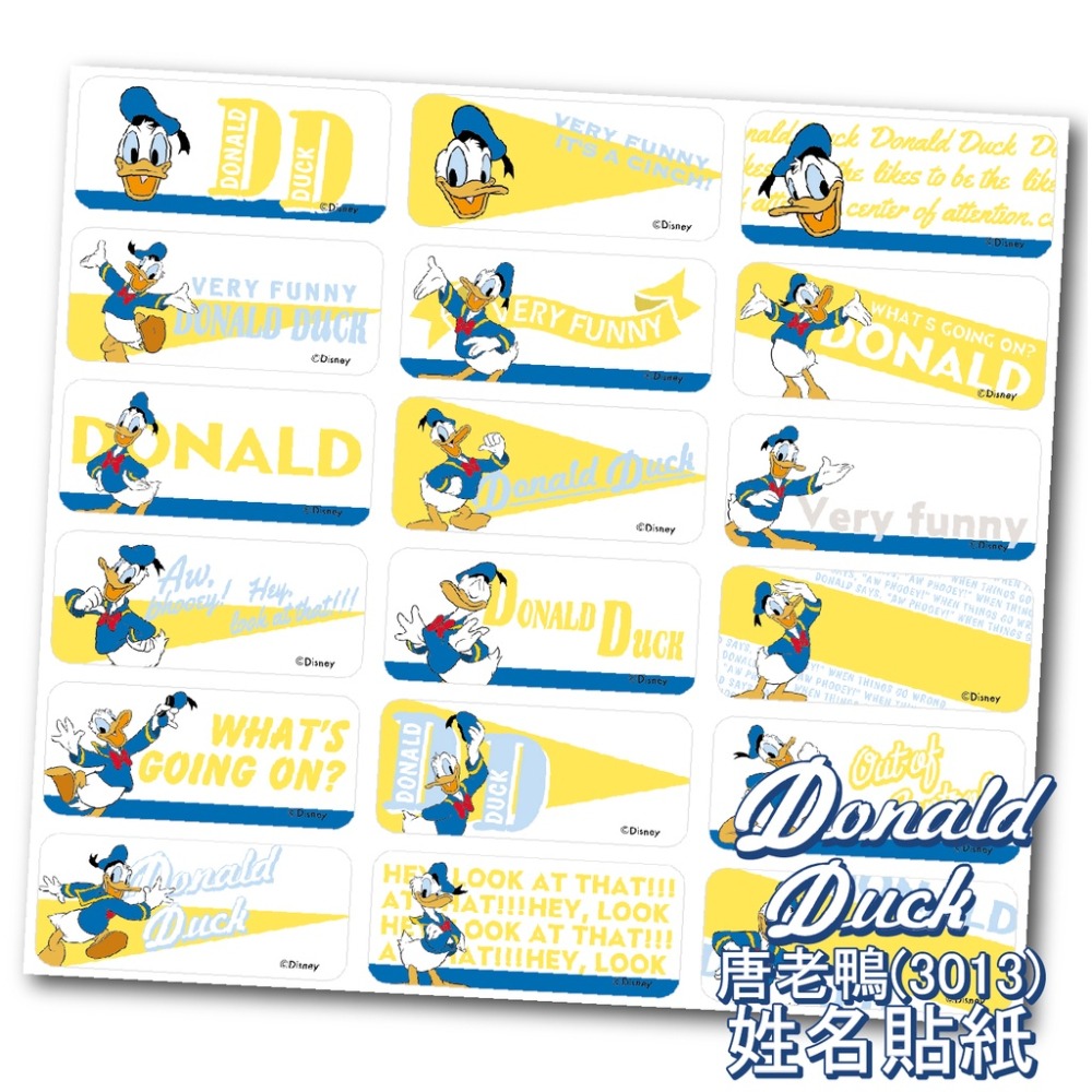 正版授權 唐老鴨 姓名貼 姓名貼紙 彩色貼紙 鳳梨媽咪工作室-細節圖6