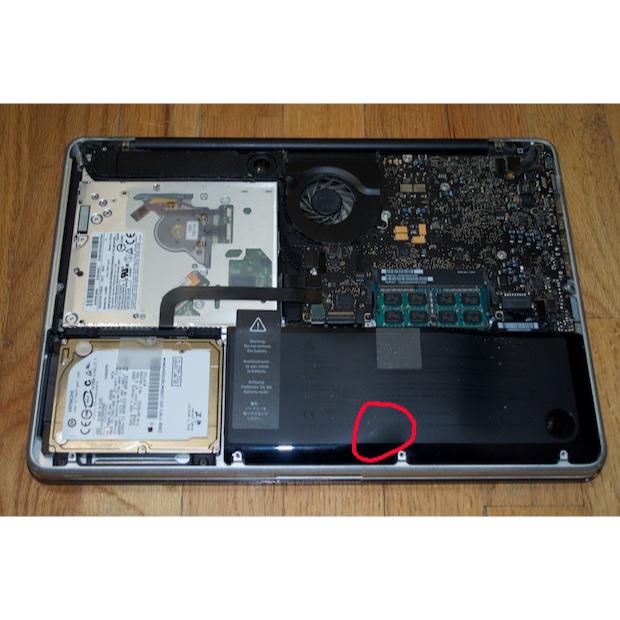 2011-12的15吋Macbook Pro_故障電池_A1286_電池型號A1321(報帳用_底殼蓋不起來_堪用)-細節圖3