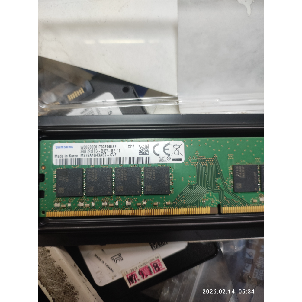 賣二手原裝三星M378A4G43AB2-CVF DDR4桌機記憶體32G 2RX8 PC4-2933Y-細節圖2