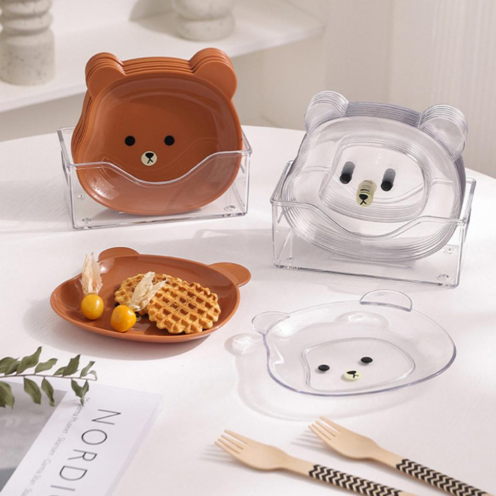 【三毛五角】熊熊小餐盤  家用吐骨碟 卡通小熊骨頭碟 小盤子 零食小碟子 餐桌剩菜盤 零食盤 點心盤 小菜碟 餐盤-細節圖2