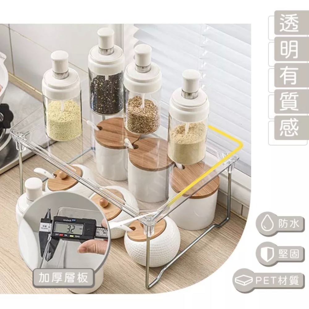 【葛利の雜貨店】【現貨】多功能透明折疊架 廚房收納層架 杯子收納架 宿舍收納架 摺疊置物架 摺疊收納架 壓克力展示架-細節圖4