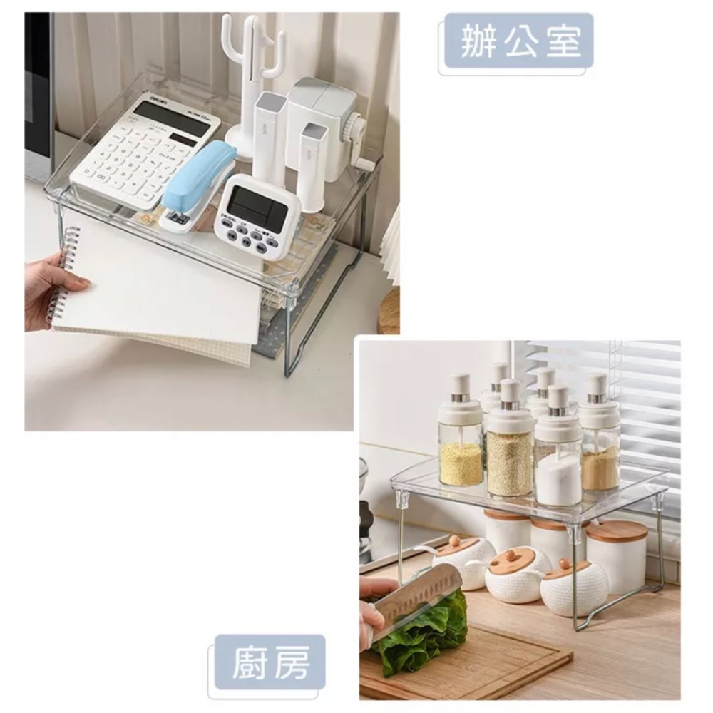【葛利の雜貨店】【現貨】多功能透明折疊架 廚房收納層架 杯子收納架 宿舍收納架 摺疊置物架 摺疊收納架 壓克力展示架-細節圖6