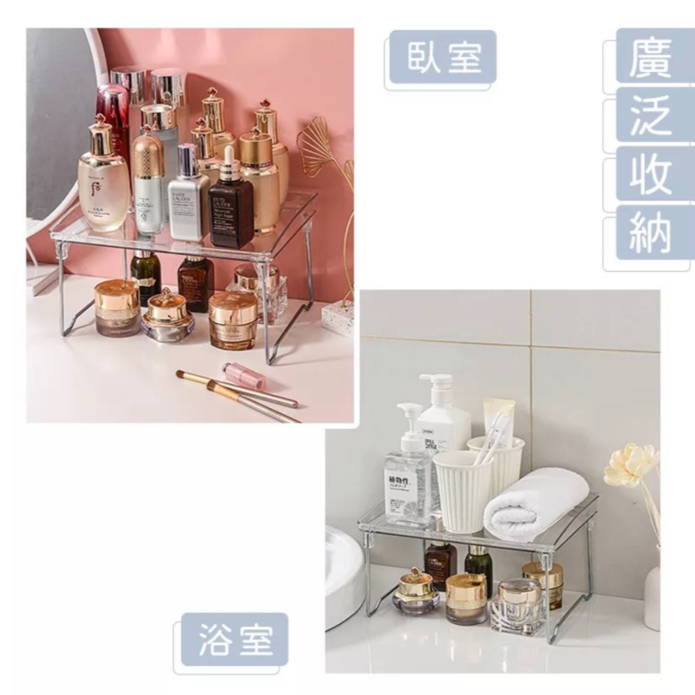 【葛利の雜貨店】【現貨】多功能透明折疊架 廚房收納層架 杯子收納架 宿舍收納架 摺疊置物架 摺疊收納架 壓克力展示架-細節圖7