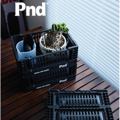 (新上架)PND 黑魂 便攜 折疊 筐 籃子 堆疊 整理 省空間 收納 箱 戶外 露營 黑色 塊根