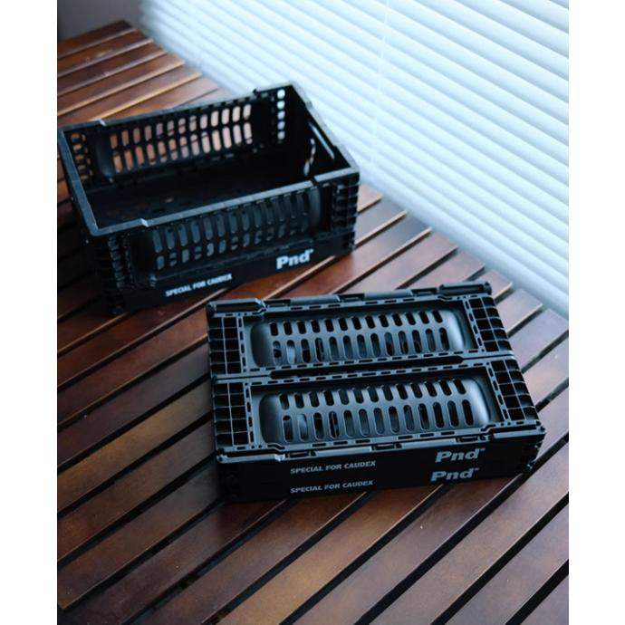 (新上架)PND 黑魂 便攜 折疊 筐 籃子 堆疊 整理 省空間 收納 箱 戶外 露營 黑色 塊根-細節圖5