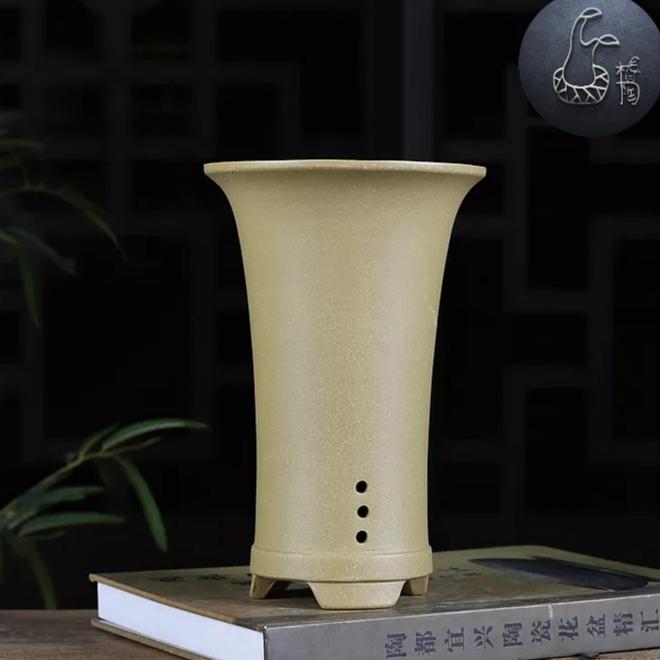 (少量現貨) 蘭花盆 紫砂  宜興 高盆 送底盤 龍舌蘭 透氣盆 控根盆 塊根 多肉-細節圖2