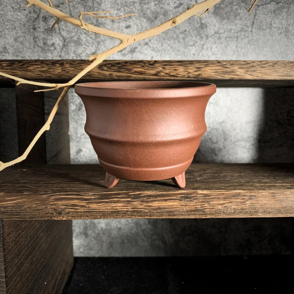 (新上架) 三足金鐘 紫砂 小盆 微型盆 簡約 缽 多肉盆 塊根盆 拇指盆 豆盆-細節圖5