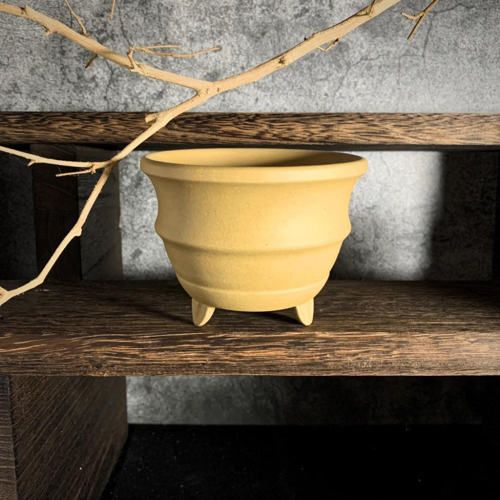 (新上架) 三足金鐘 紫砂 小盆 微型盆 簡約 缽 多肉盆 塊根盆 拇指盆 豆盆-細節圖7