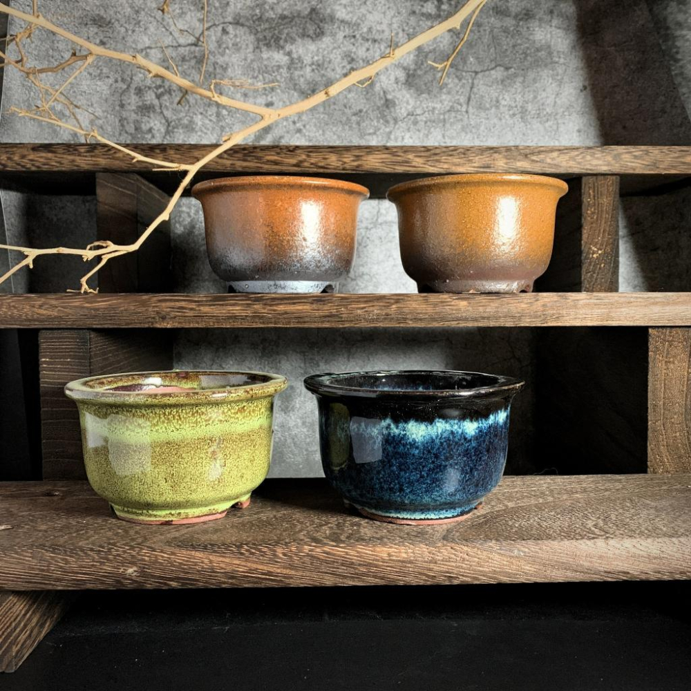 (新上架)  金鐘碗盆 缽 陶盆 窯變釉色 花盆 簡約 缽 多肉盆 塊根盆 拇指盆 豆盆-細節圖4