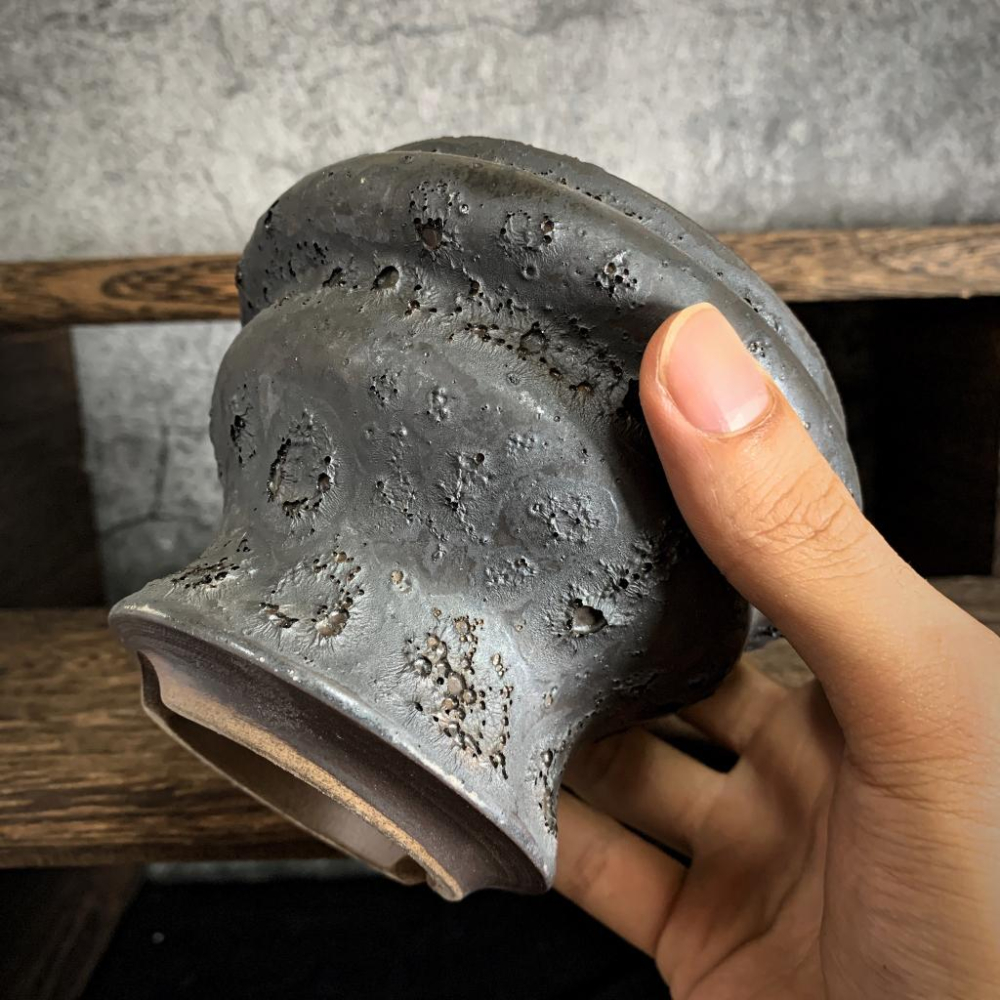 (現貨 🔥) 月球盆  日式 手工陶盆 植木缽 塊根盆 多肉盆-細節圖3