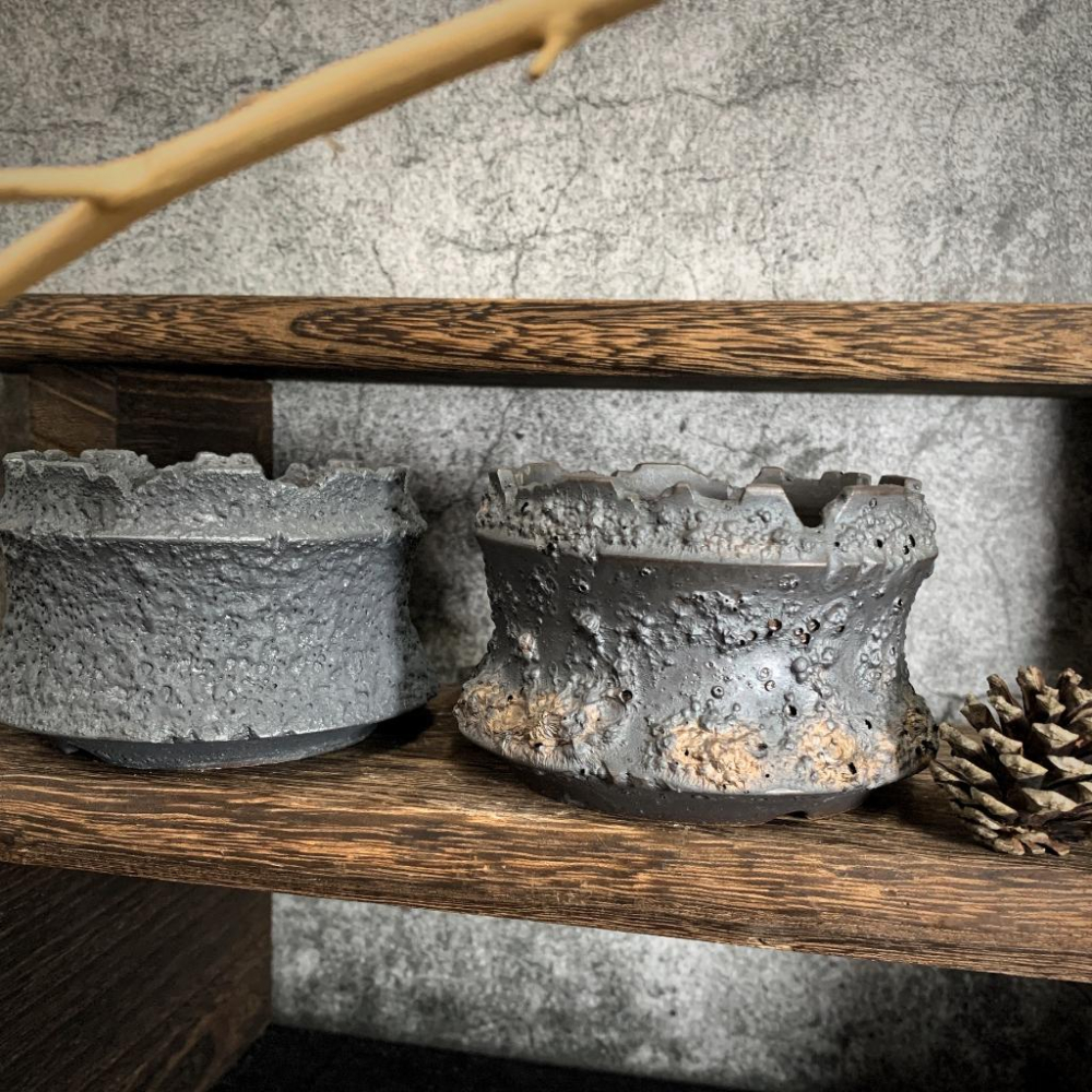 (現貨 🔥) 月球盆  日式 手工陶盆 植木缽 塊根盆 多肉盆-細節圖4