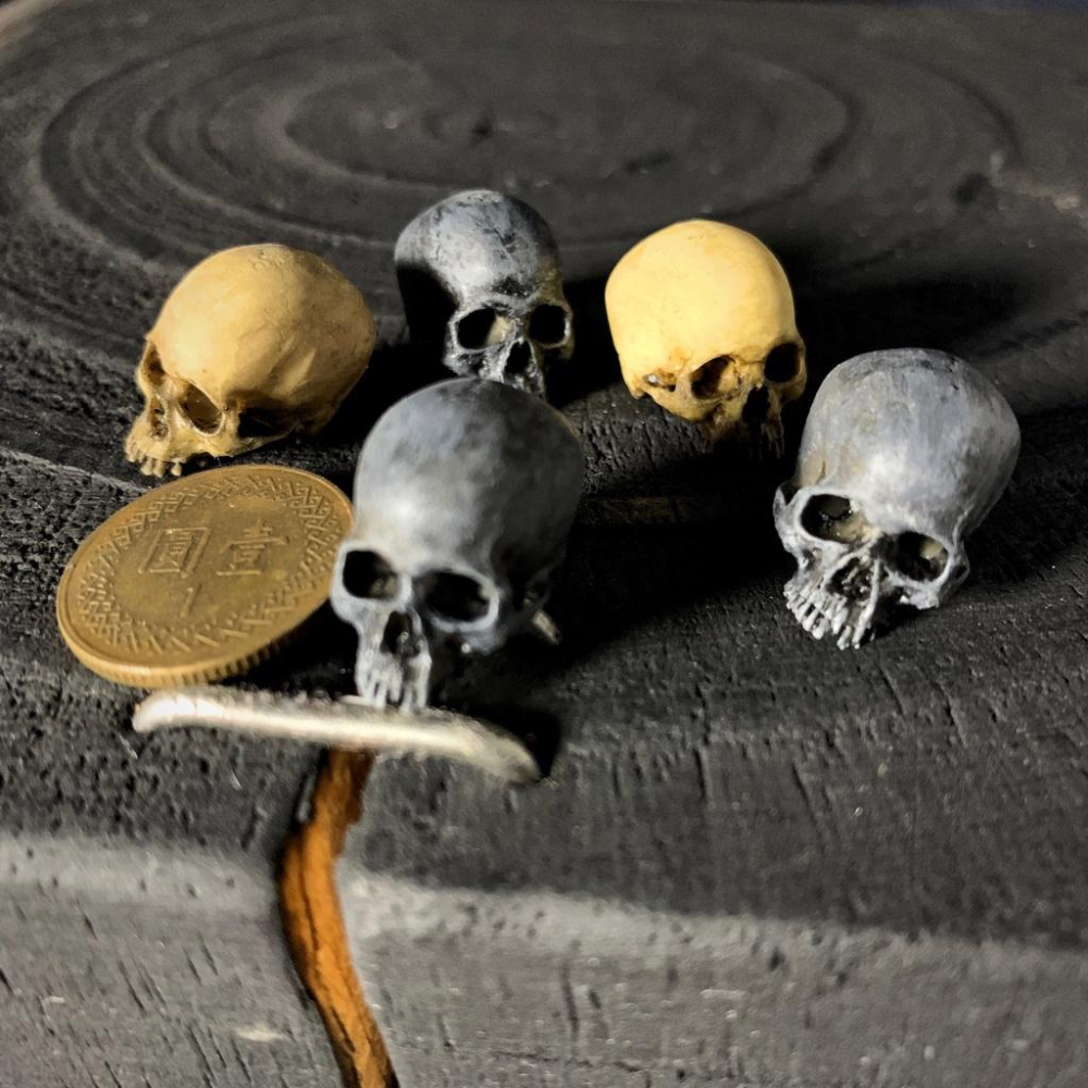 （現貨）迷你 骷髏 玩 鋪面石 1/12 骷髏 頭骨 模型 骨頭模型 場景配件 兵人擺件 塊根 嚴龍 多肉-細節圖2