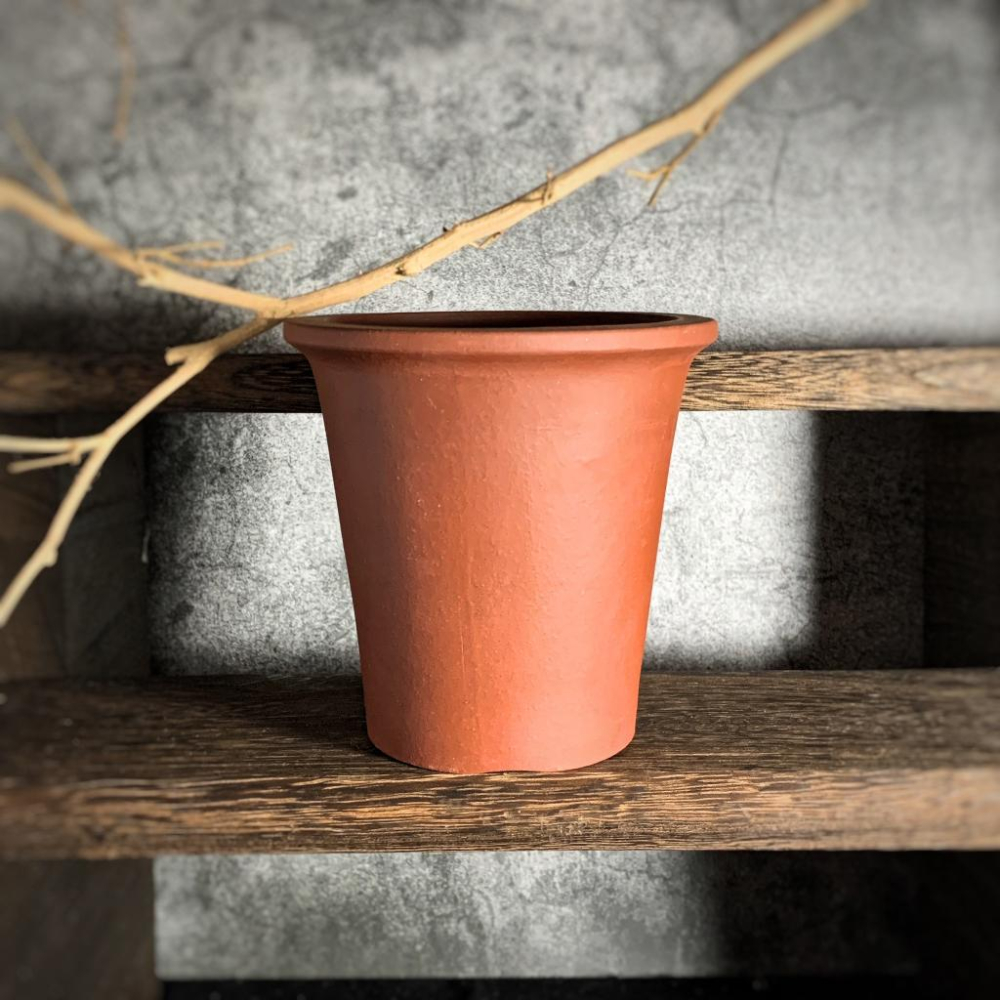 (現貨) 簡約 粗曠 紫砂 大底孔 出水 花盆 簡約 高盆 透氣 缽 花器 龍舌蘭 花燭-細節圖7