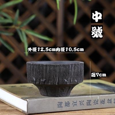 (現貨) 黑魂 做舊 漢風 木紋 碗盆 塊根 宜興 紫砂 紫砂盆 宜興盆 象牙宮 多肉 嚴龍 中式風格-細節圖8