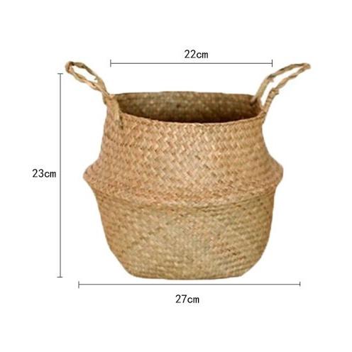 (現貨)北歐 手工編織 籃 花盆 草編竹編  盆栽裝飾 植物 落地 折疊 草編包 籃子 編織 龜背芋  蔓綠絨-細節圖6