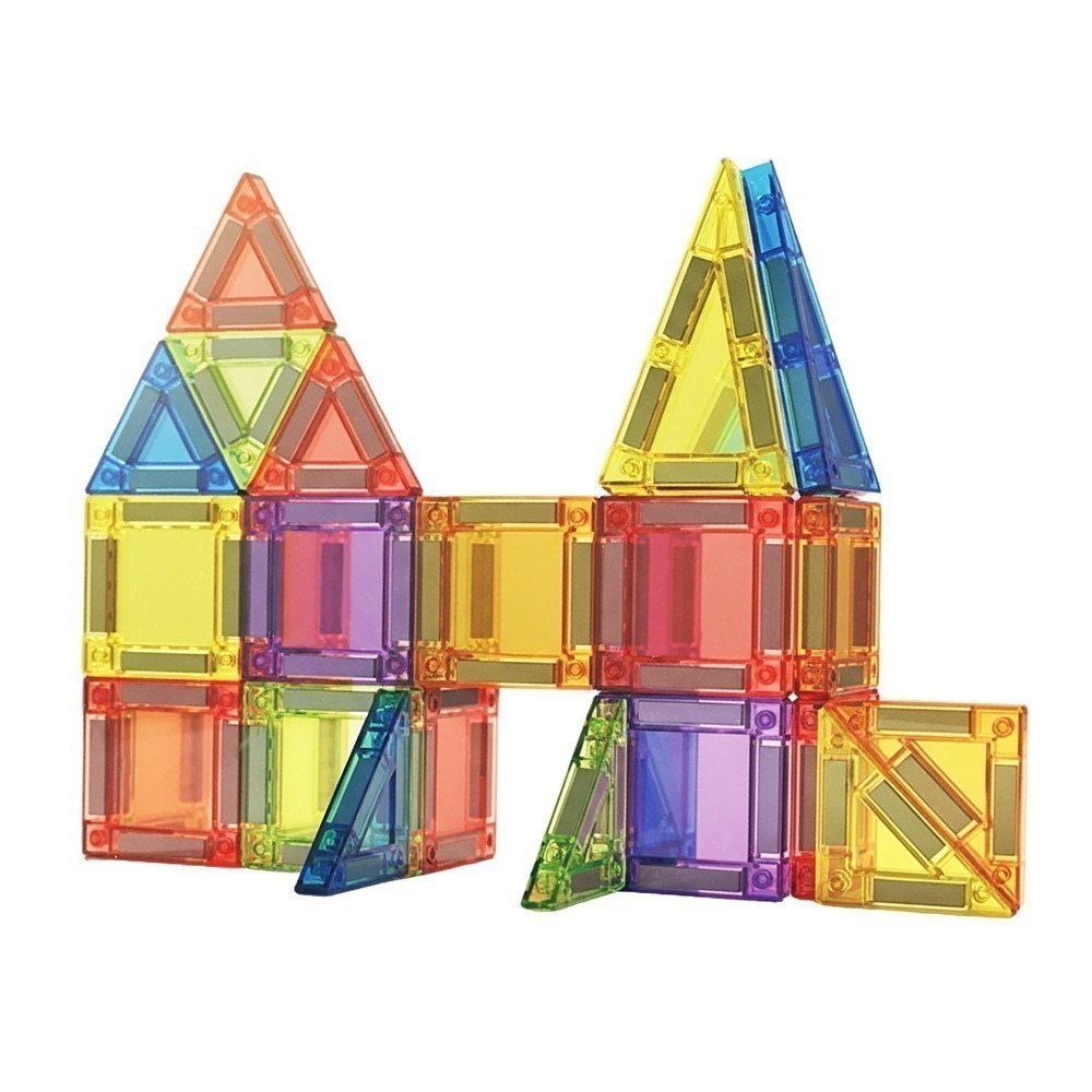 【7-ELEVEN 門市團】小牛津&Okids博士積木-口袋樂園磁力片-60pcs(鐵盒裝/迷你磁力片/STEAM玩具)-細節圖2