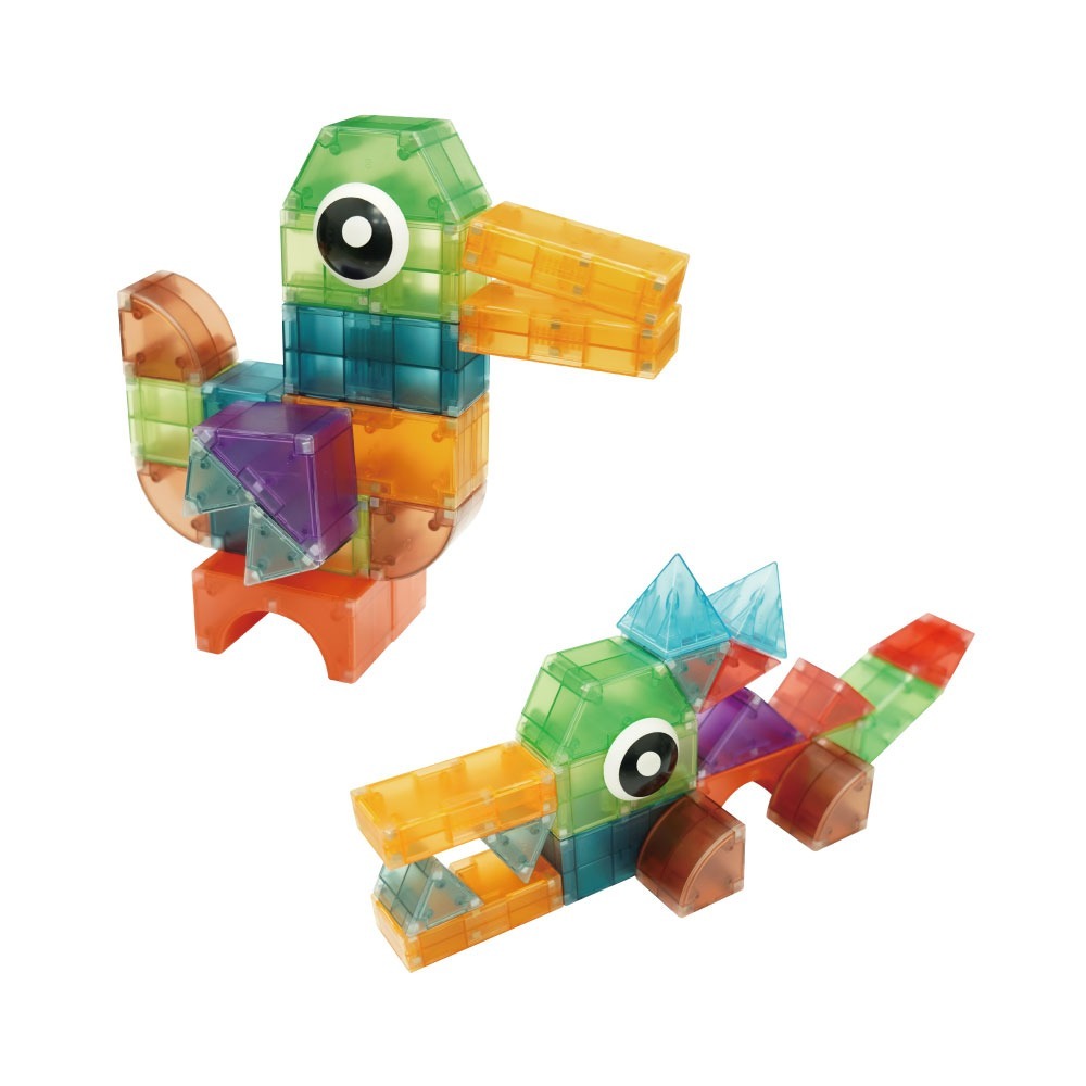 小牛津-3D磁力積木塊-42pcs(磁吸玩具/百變魔方/幾何形狀DIY)-細節圖2