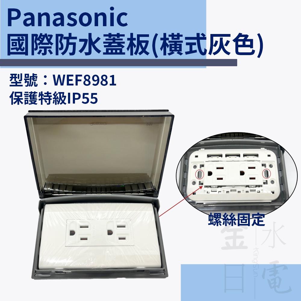 Panasonic 防滴蓋板 防水蓋板 防雨蓋板 橫式防雨插座 WEF8981 灰色-細節圖3