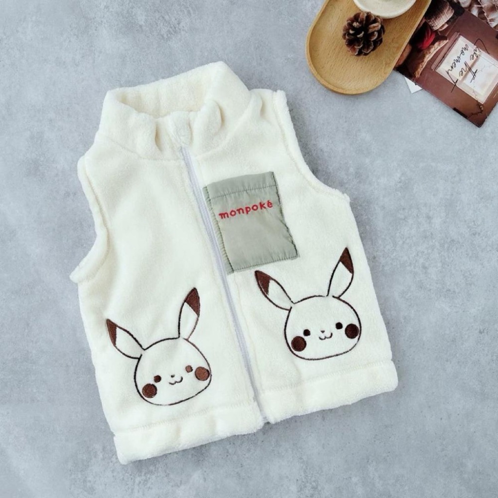 ❣️預購20天不含假日❣️日系日單寶可夢/皮卡丘毛毛背心90-120cm-細節圖3