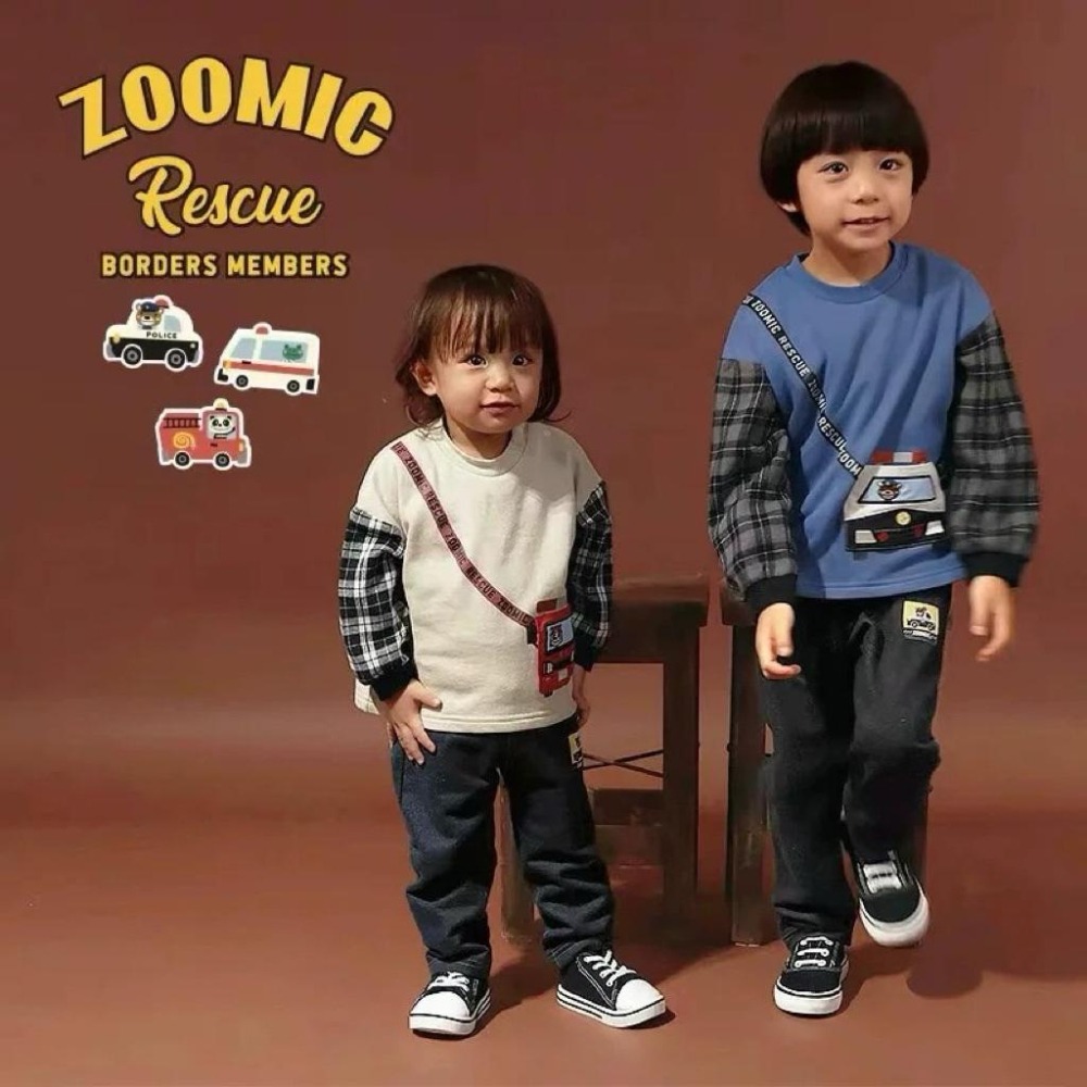 ❣️預購20天不含假日❣️日系日單zoomic 動物園+車車超可愛長袖長褲90-130cm-細節圖3