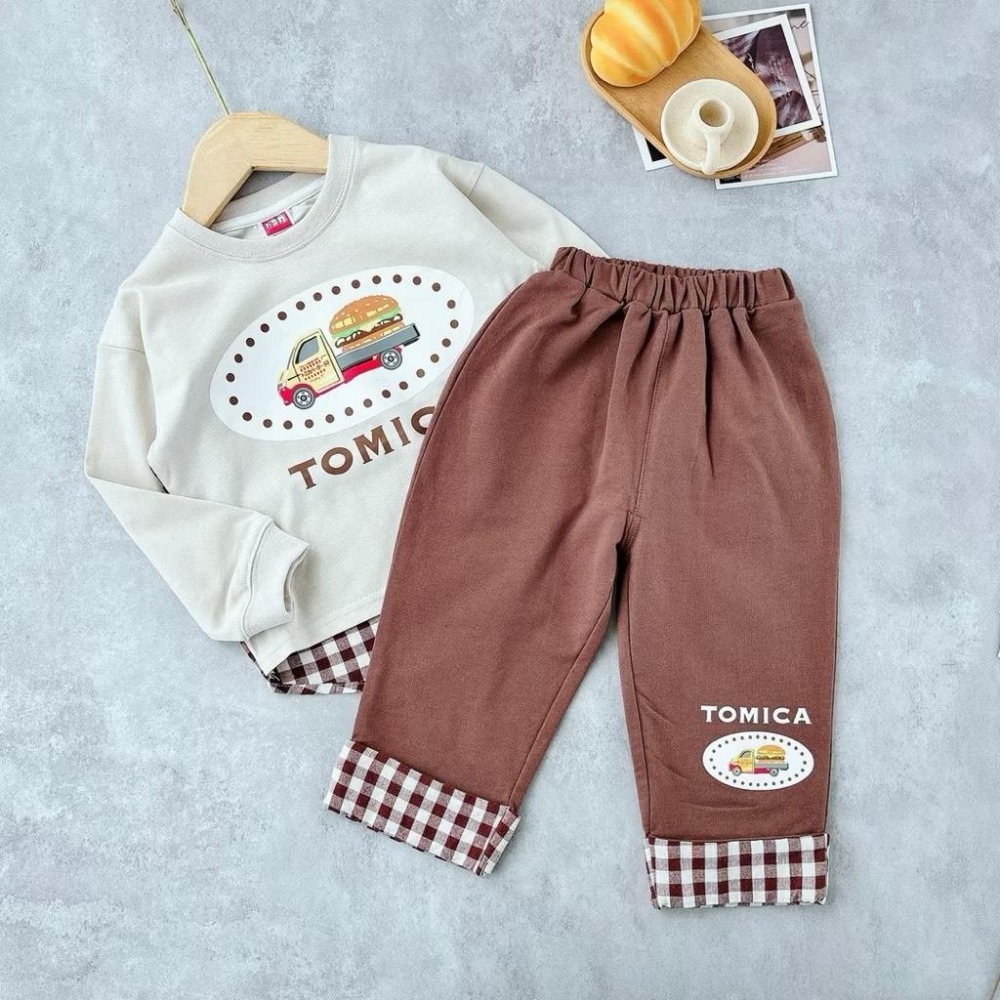 ❣️預購❣️日系日單多美卡Tomica車車漢堡汽車上衣長褲/日系男寶/日系車車/男寶車車款上衣80-130cm-細節圖7