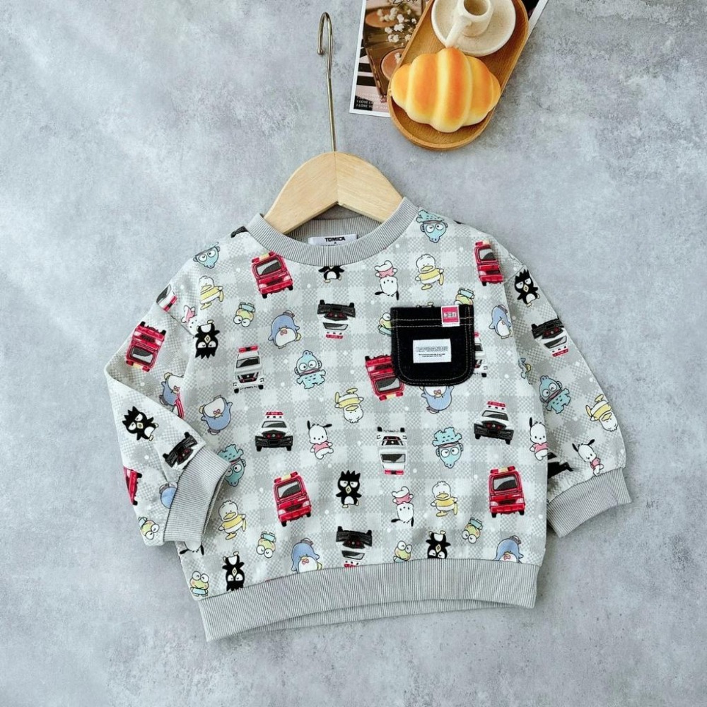 ❣️預購20天不含假日❣️日系日單多美卡Tomica x 三麗鷗毛圈上衣褲子/日系童裝/日系男寶 90-120cm-細節圖5