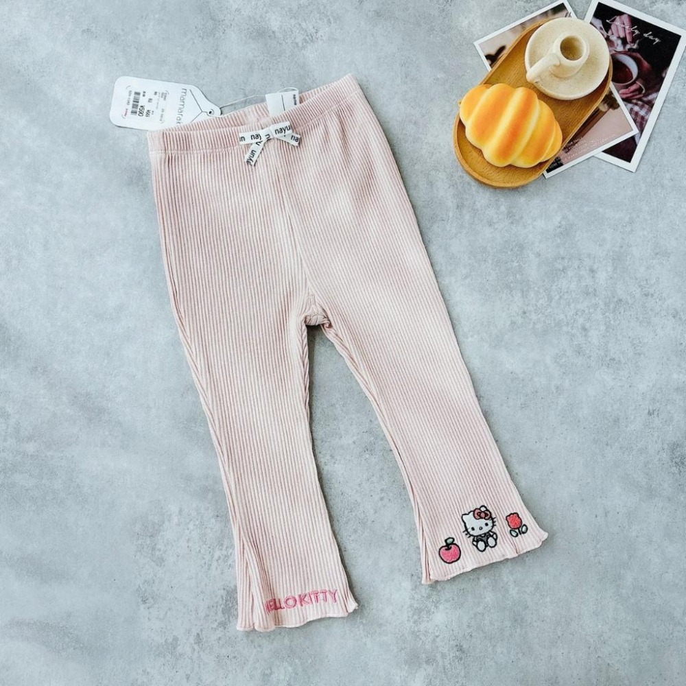 ❣️預購20天不含假日❣️日系日單三麗鷗可愛腳色設計羅紋打底喇叭褲/日系女童/日系喇叭褲/羅紋喇叭褲90-130cm-細節圖3