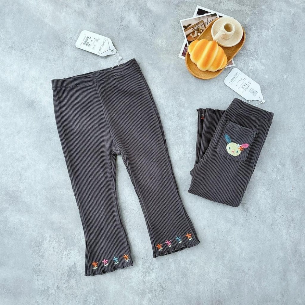 ❣️預購20天不含假日❣️日系日單三麗鷗可愛腳色設計羅紋打底喇叭褲/日系女童/日系喇叭褲/羅紋喇叭褲90-130cm-細節圖6