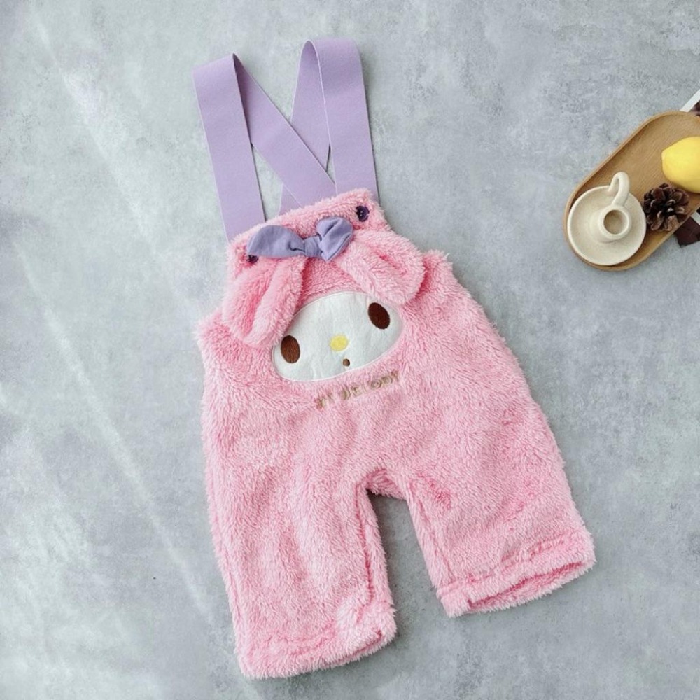 ❣️預購20天不含假日❣️日系日單三麗鷗可愛吊帶褲日系女童/日系男童/凱蒂貓/美樂蒂/醜魚/帕恰狗 80-110-細節圖7